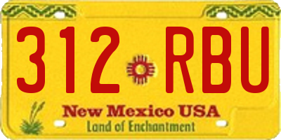 NM license plate 312RBU
