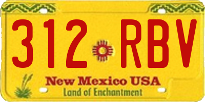 NM license plate 312RBV