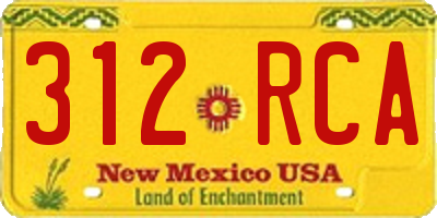 NM license plate 312RCA