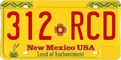 NM license plate 312RCD