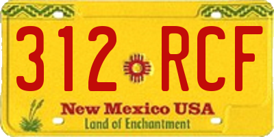 NM license plate 312RCF