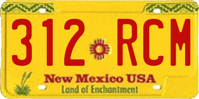 NM license plate 312RCM
