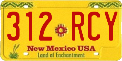 NM license plate 312RCY