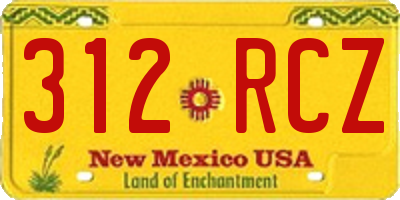 NM license plate 312RCZ