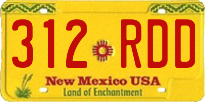 NM license plate 312RDD