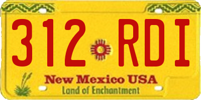 NM license plate 312RDI