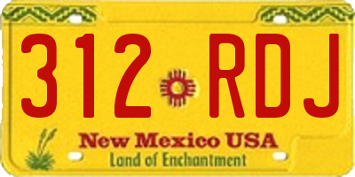 NM license plate 312RDJ