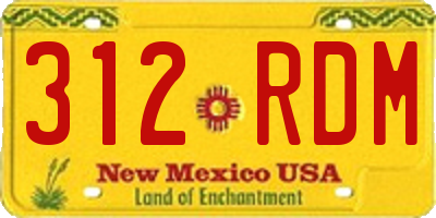 NM license plate 312RDM