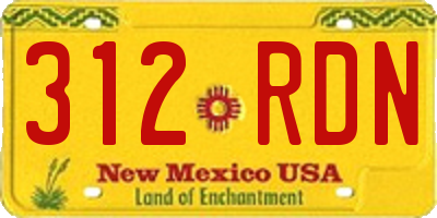 NM license plate 312RDN