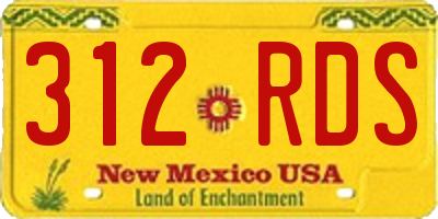 NM license plate 312RDS