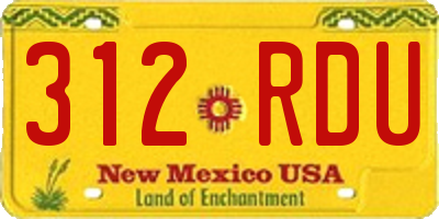 NM license plate 312RDU