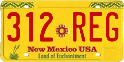 NM license plate 312REG