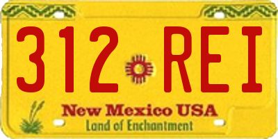NM license plate 312REI