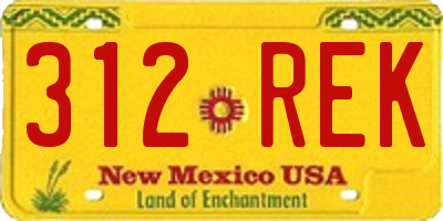 NM license plate 312REK