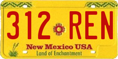 NM license plate 312REN