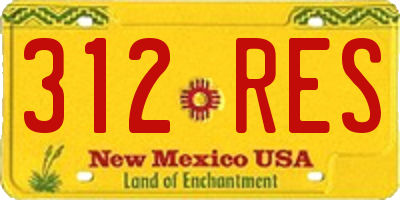 NM license plate 312RES