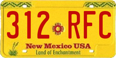 NM license plate 312RFC