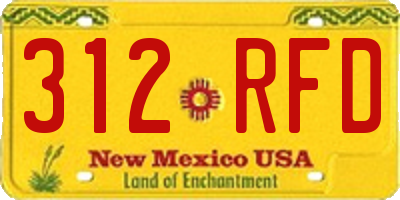NM license plate 312RFD