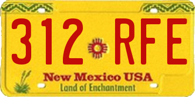 NM license plate 312RFE