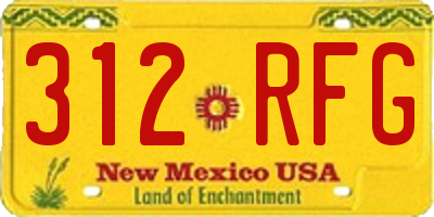 NM license plate 312RFG