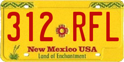 NM license plate 312RFL