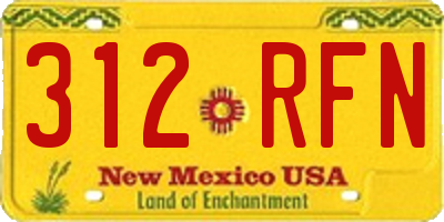 NM license plate 312RFN