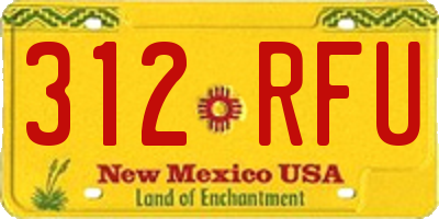 NM license plate 312RFU