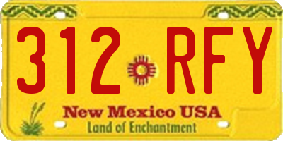 NM license plate 312RFY