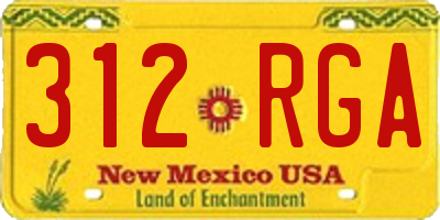 NM license plate 312RGA