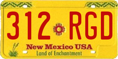NM license plate 312RGD