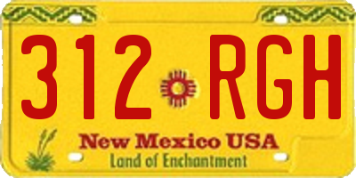 NM license plate 312RGH