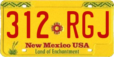 NM license plate 312RGJ
