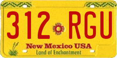 NM license plate 312RGU
