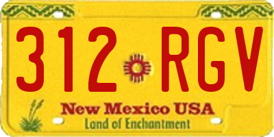 NM license plate 312RGV