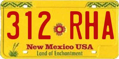 NM license plate 312RHA