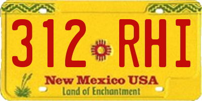 NM license plate 312RHI