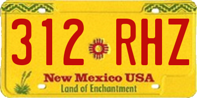 NM license plate 312RHZ