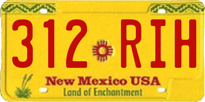 NM license plate 312RIH
