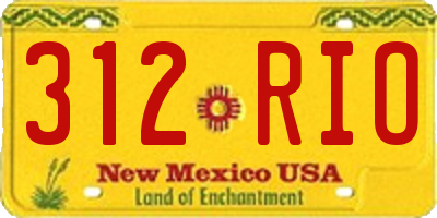 NM license plate 312RIO