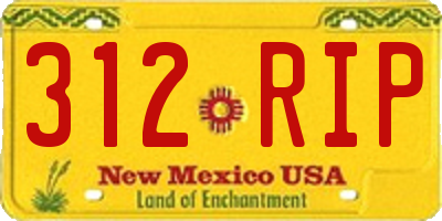 NM license plate 312RIP