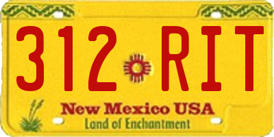 NM license plate 312RIT