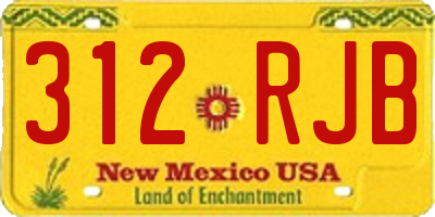 NM license plate 312RJB