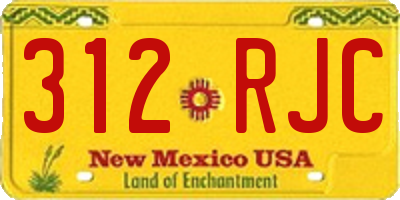 NM license plate 312RJC