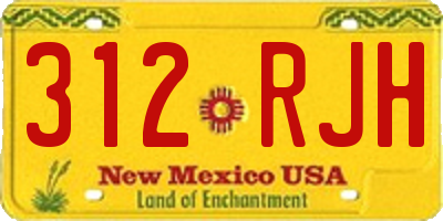 NM license plate 312RJH