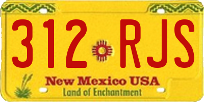 NM license plate 312RJS