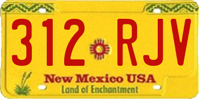 NM license plate 312RJV