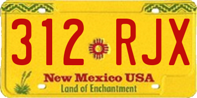 NM license plate 312RJX