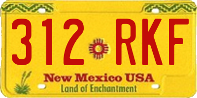 NM license plate 312RKF