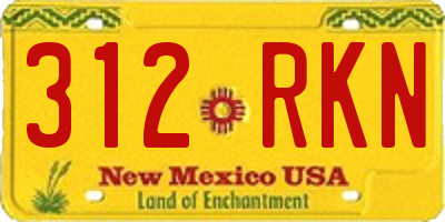NM license plate 312RKN