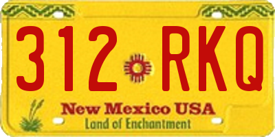 NM license plate 312RKQ